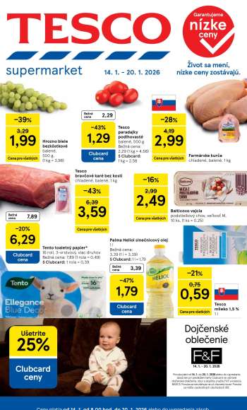 Leták TESCO supermarket - 14.1.2026 - 20.1.2026.
