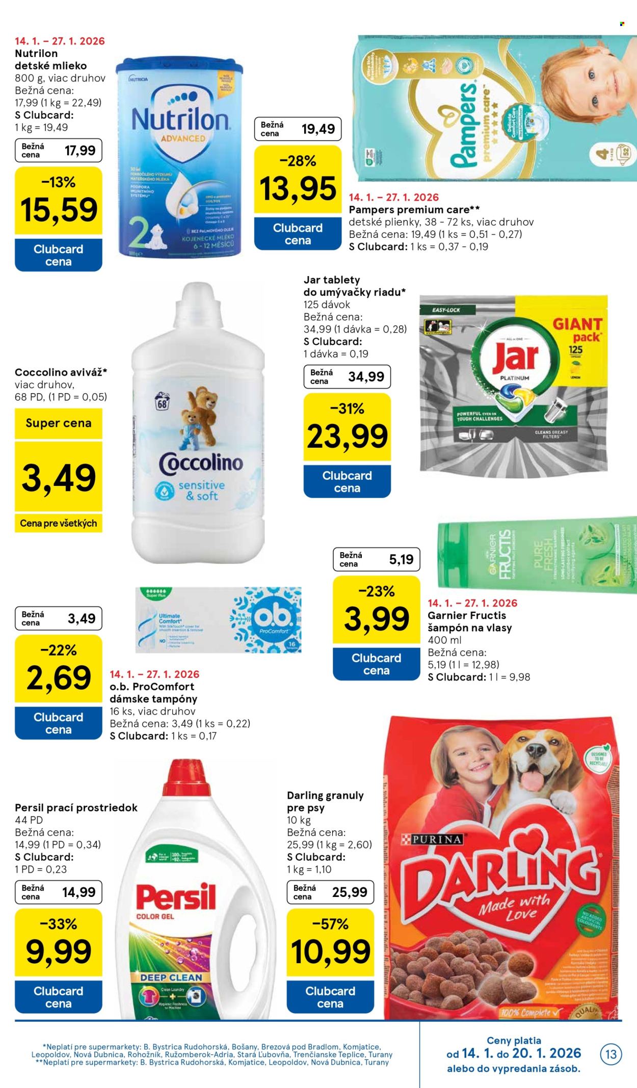 Leták TESCO supermarket - 14.1.2026 - 20.1.2026. Strana 13