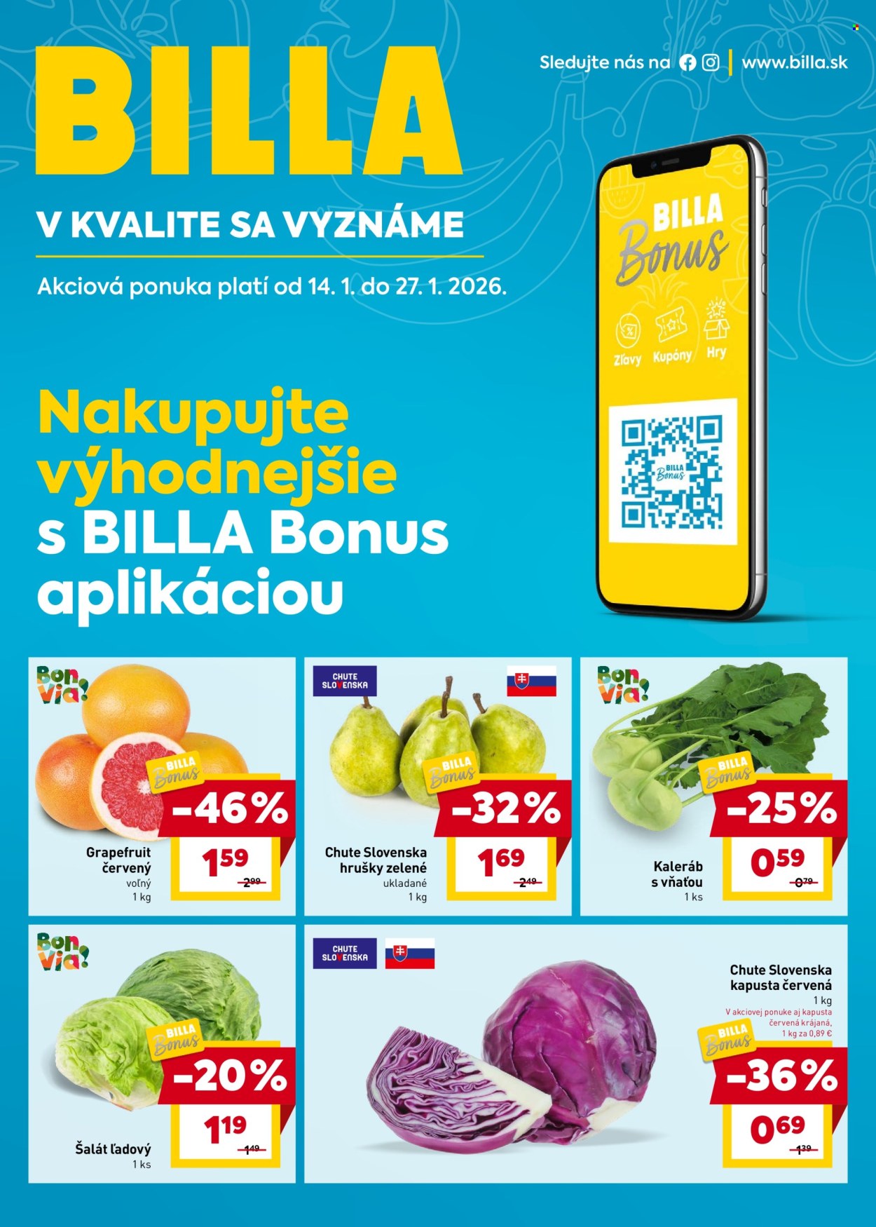 Leták Billa - 14.1.2026 - 27.1.2026. Strana 1