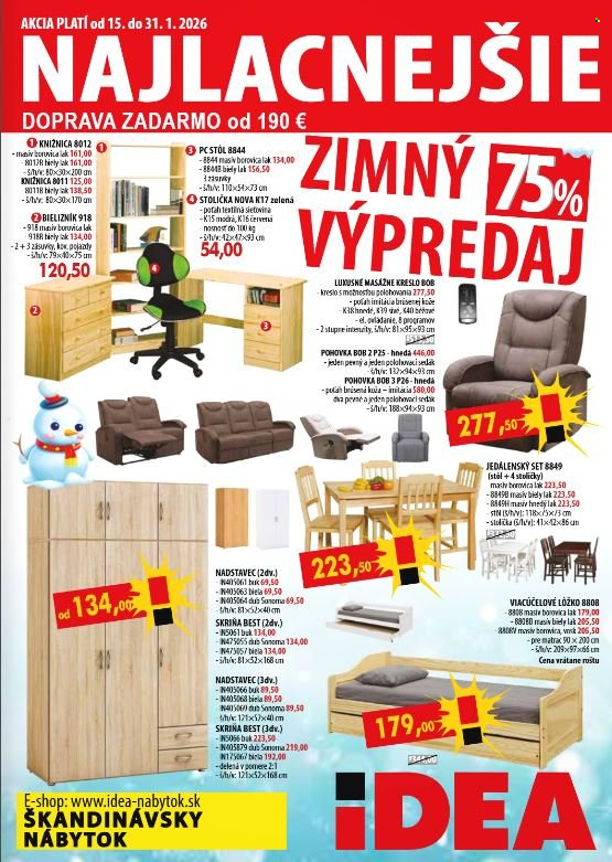 Leták IDEA nábytok - 15.1.2026 - 31.1.2026. Strana 1