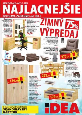 Leták IDEA nábytok - 15.1.2026 - 31.1.2026.