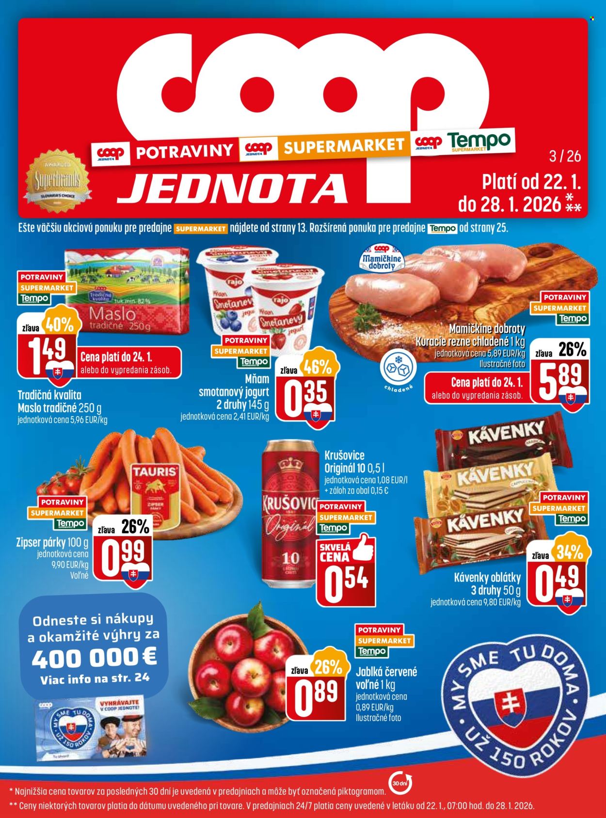 Leták COOP Jednota - 22.1.2026 - 28.1.2026. Strana 1
