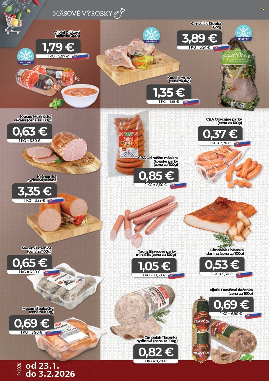 Leták CBA Komfos - 23.1.2026 - 3.2.2026. Strana 2