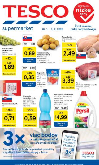 Leták TESCO supermarket - 28.1.2026 - 3.2.2026.