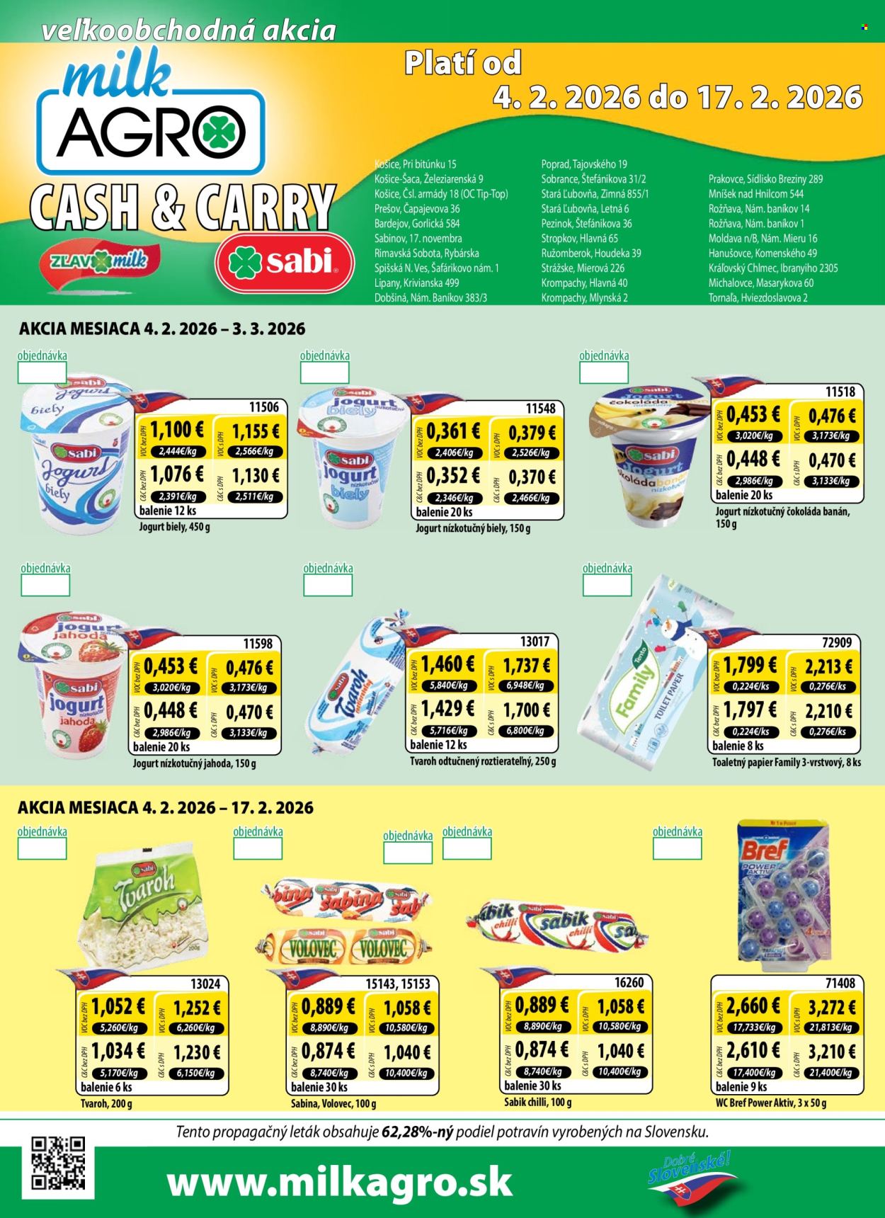 Leták Milk AGRO - 4.2.2026 - 17.2.2026. Strana 1