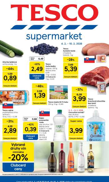 Leták TESCO supermarket - 4.2.2026 - 10.2.2026.