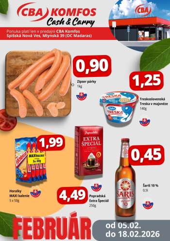 Leták CBA Komfos - 5.2.2026 - 18.2.2026.