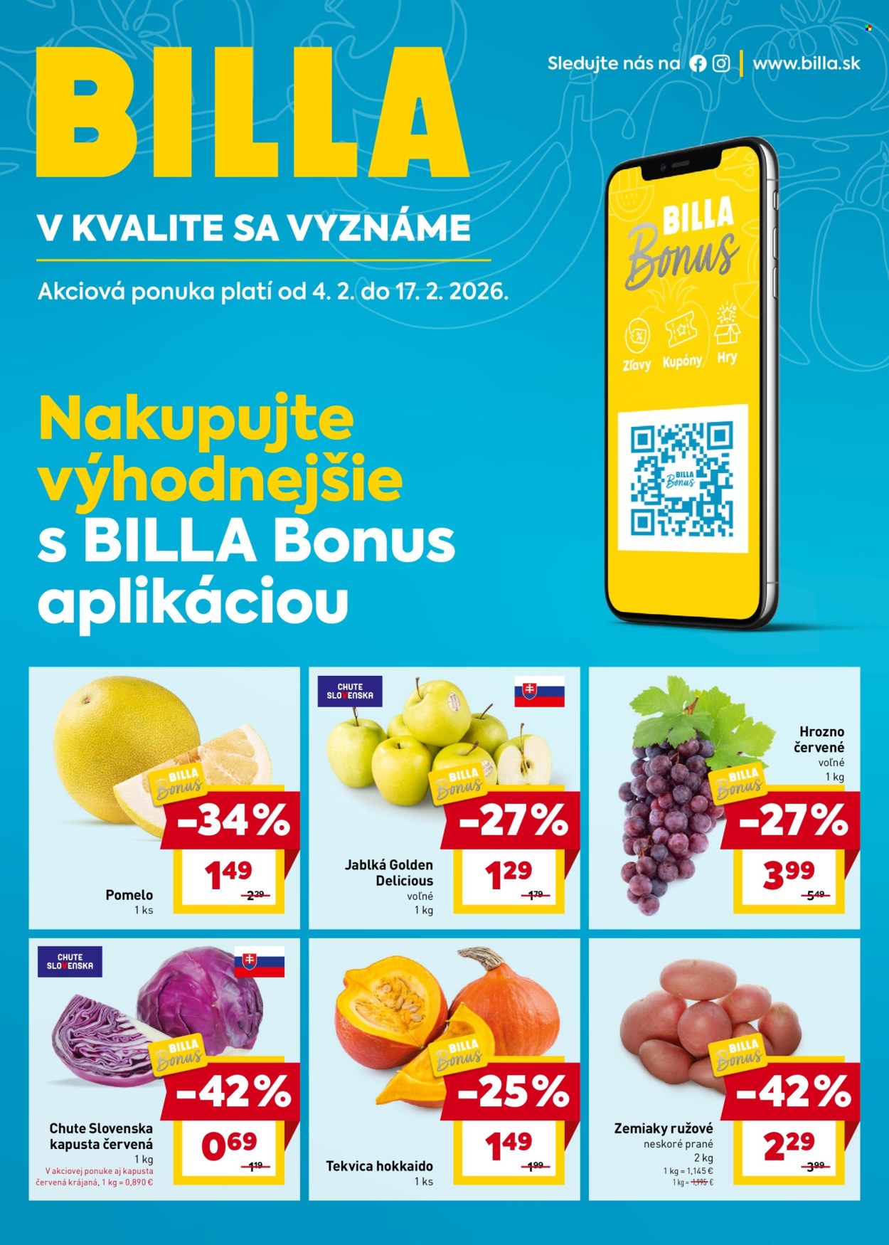 Leták Billa - 4.2.2026 - 17.2.2026. Strana 1