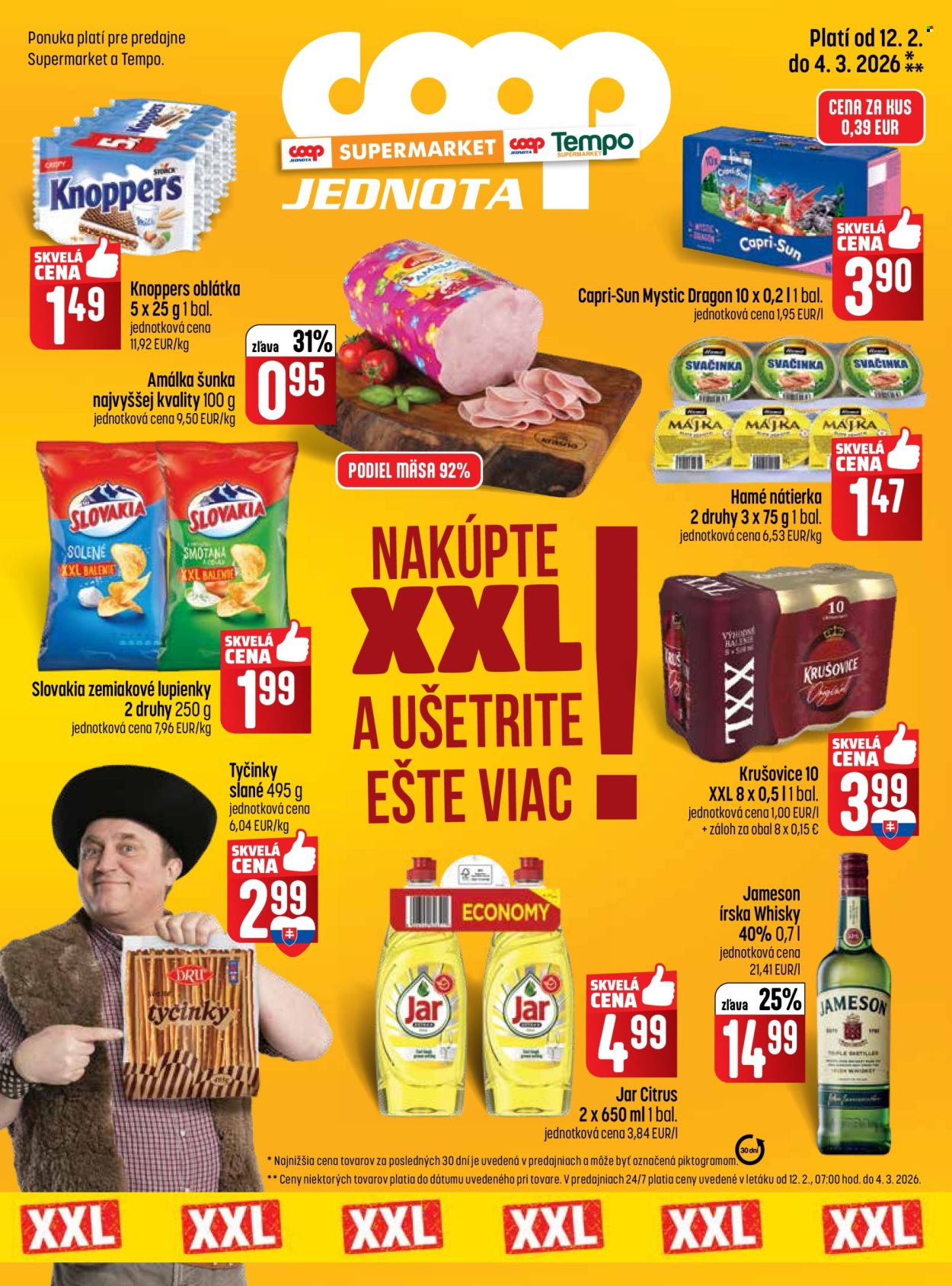 Leták COOP Jednota - 12.2.2026 - 4.3.2026. Strana 1