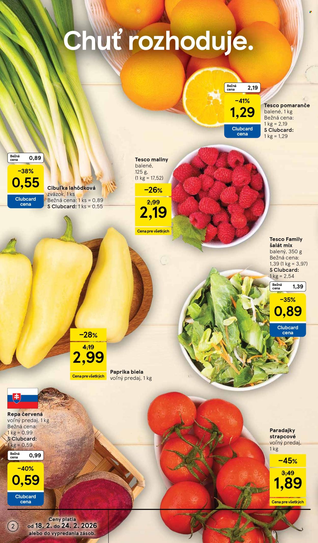 Leták TESCO supermarket - 18.2.2026 - 24.2.2026. Strana 2