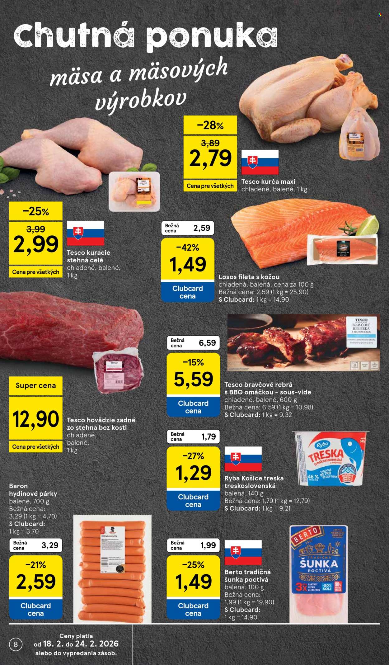 Leták TESCO supermarket - 18.2.2026 - 24.2.2026. Strana 8