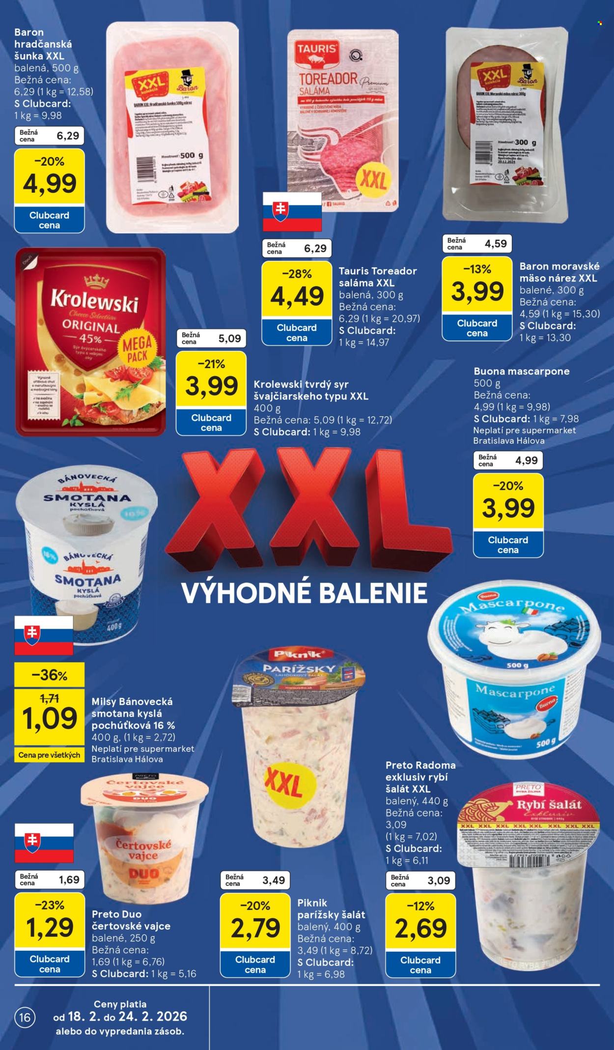 Leták TESCO supermarket - 18.2.2026 - 24.2.2026. Strana 16