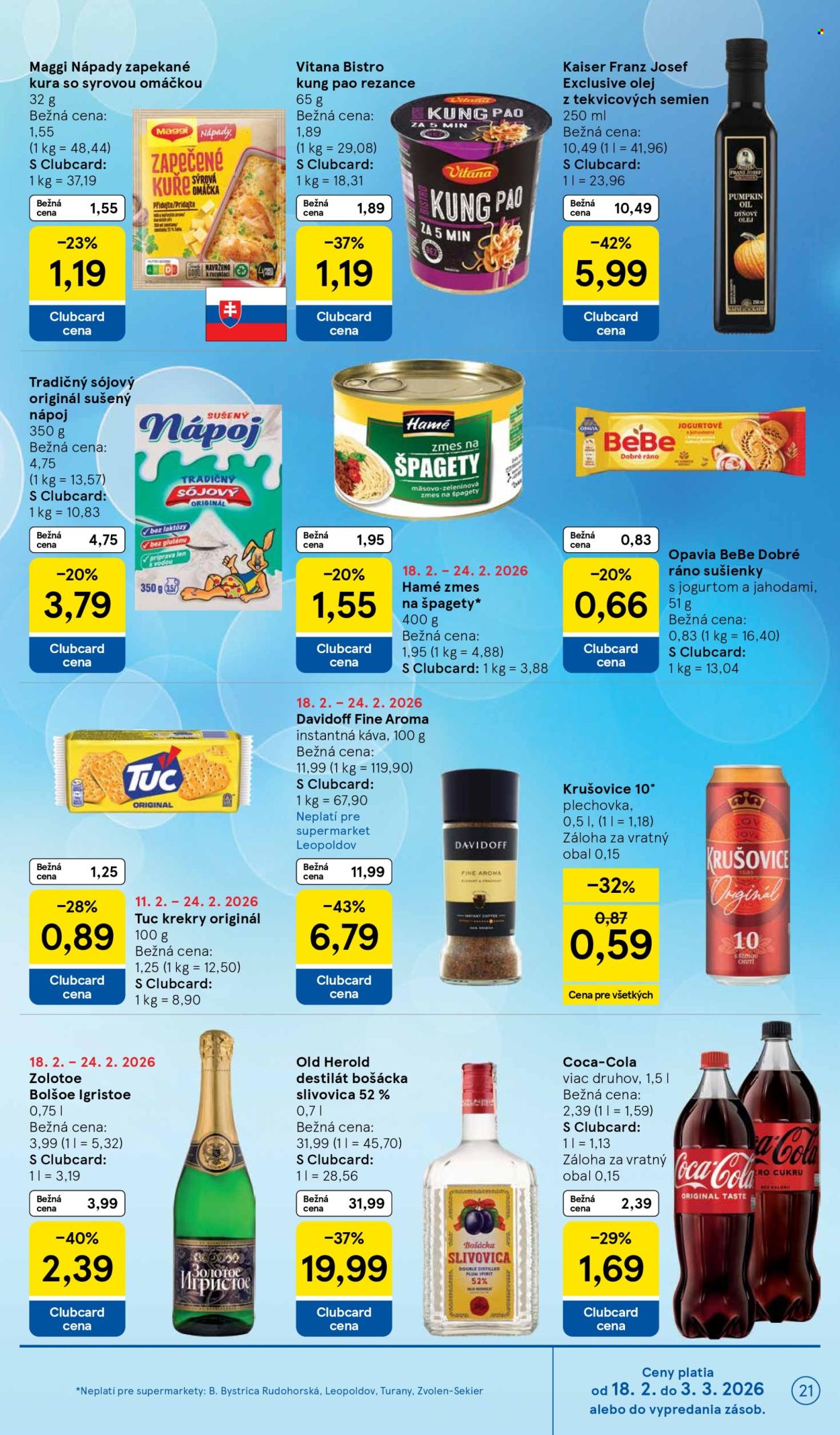 Leták TESCO supermarket - 18.2.2026 - 24.2.2026. Strana 21
