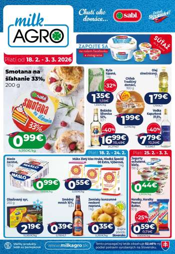 Leták Milk AGRO - 18.2.2026 - 3.3.2026.