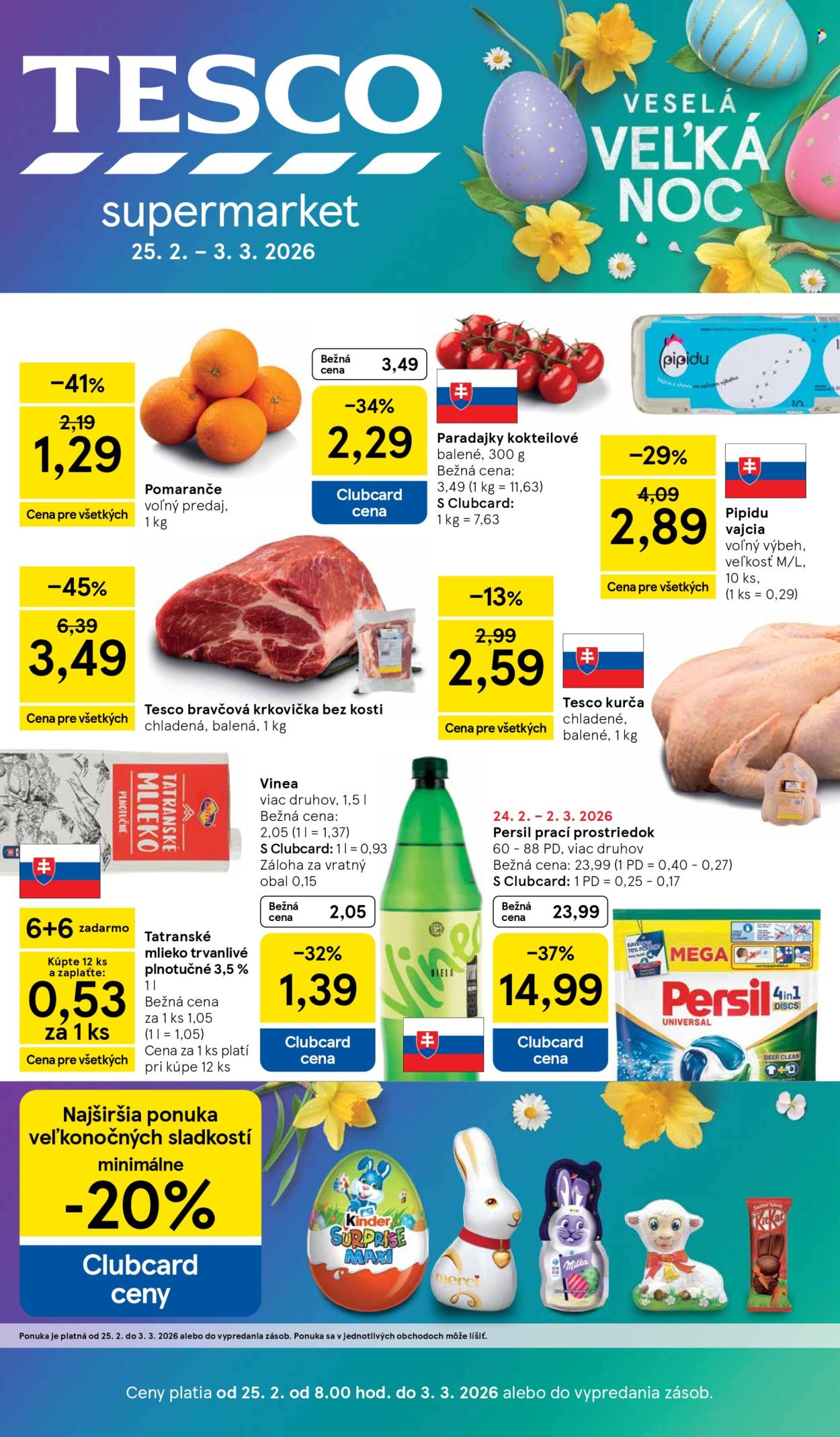 Leták TESCO supermarket - 25.2.2026 - 3.3.2026. Strana 1