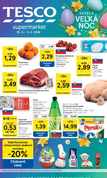 Leták TESCO supermarket - 25.2.2026 - 3.3.2026.