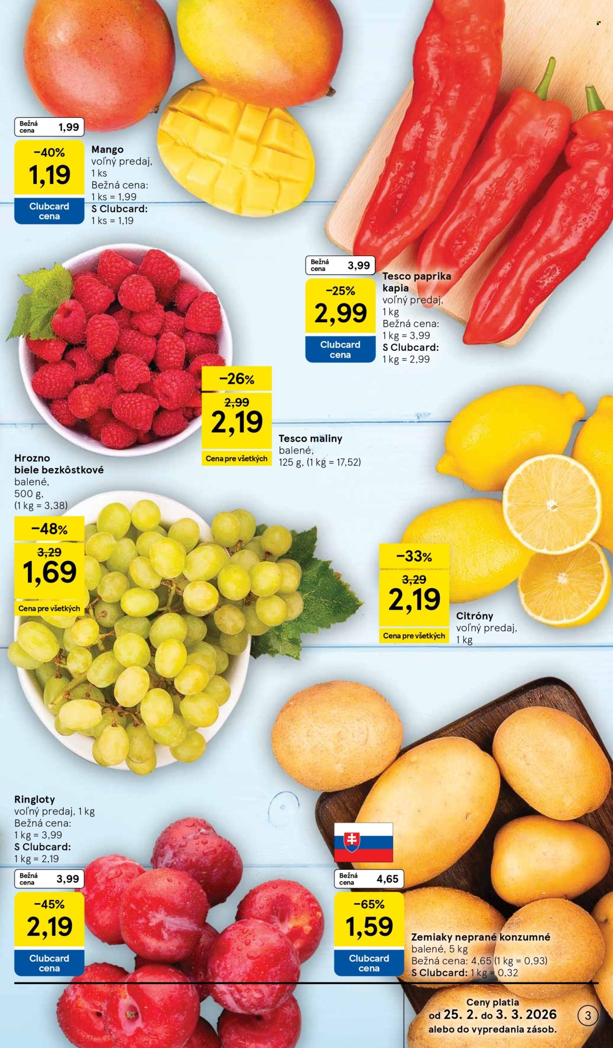 Leták TESCO supermarket - 25.2.2026 - 3.3.2026. Strana 3