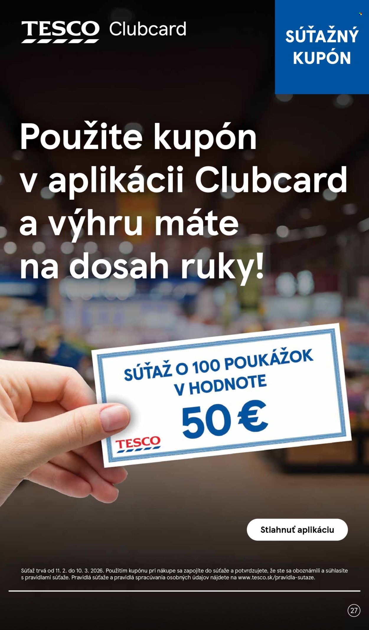 Leták TESCO supermarket - 25.2.2026 - 3.3.2026. Strana 27