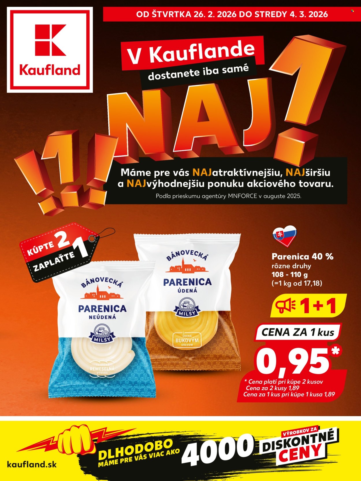 Leták Kaufland - 26.2.2026 - 4.3.2026. Strana 1