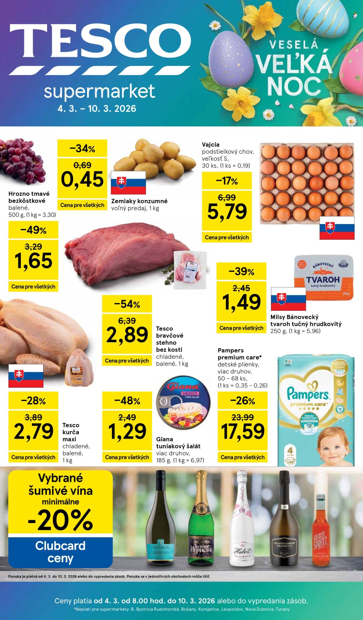 Leták TESCO supermarket - 4.3.2026 - 10.3.2026. Strana 1
