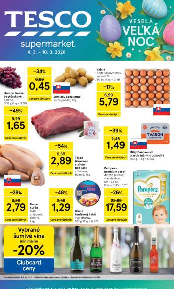 Leták TESCO supermarket - 4.3.2026 - 10.3.2026.