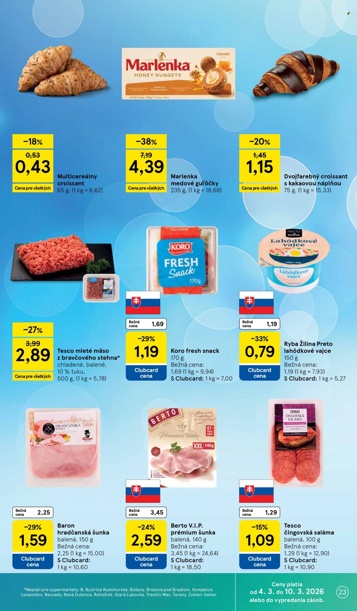 Leták TESCO supermarket - 4.3.2026 - 10.3.2026. Strana 23