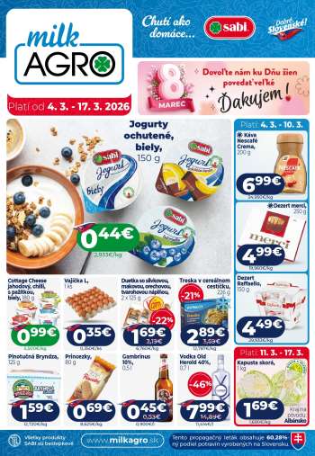 Leták Milk AGRO - 4.3.2026 - 17.3.2026.