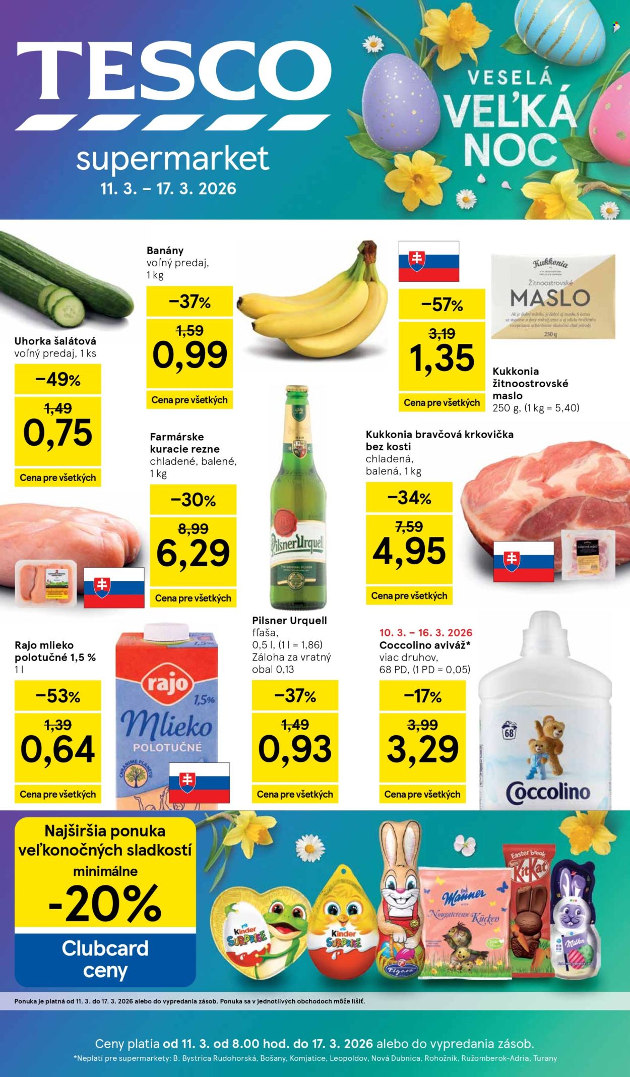 Leták TESCO supermarket - 11.3.2026 - 17.3.2026. Strana 1
