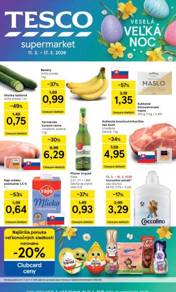 Leták TESCO supermarket - 11.3.2026 - 17.3.2026.