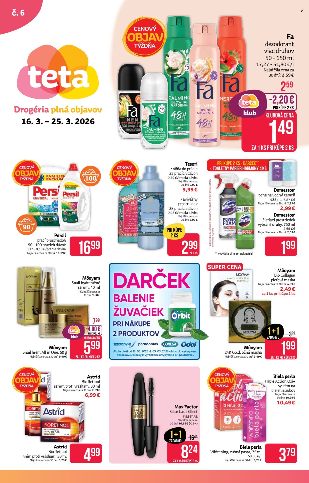 Leták Teta drogerie - 16.3.2026 - 25.3.2026. Strana 1