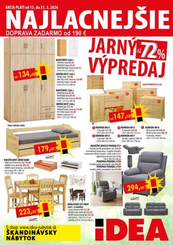 Leták IDEA nábytok - 15.3.2026 - 31.3.2026.