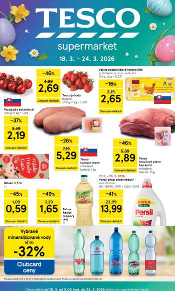 Leták TESCO supermarket - 18.3.2026 - 24.3.2026.