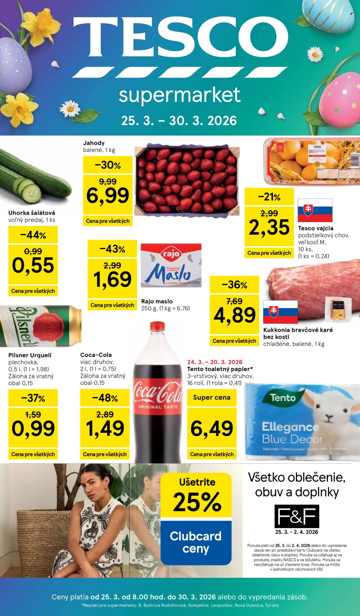 Leták TESCO supermarket - 25.3.2026 - 30.3.2026. Strana 1