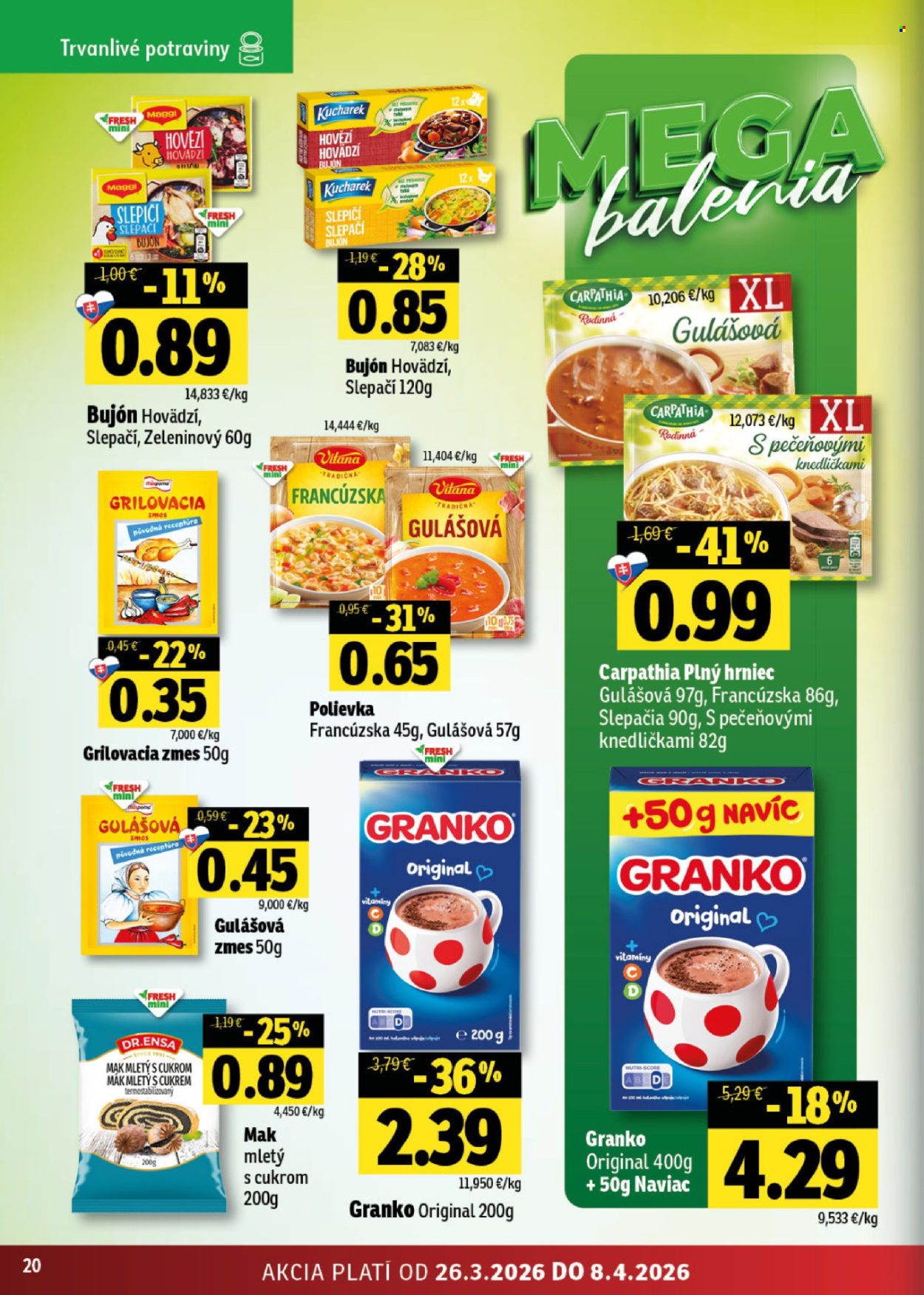 Leták FRESH - 26.3.2026 - 8.4.2026. Strana 20