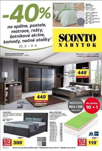 Leták Sconto nábytok - 25.3.2026 - 9.4.2026.