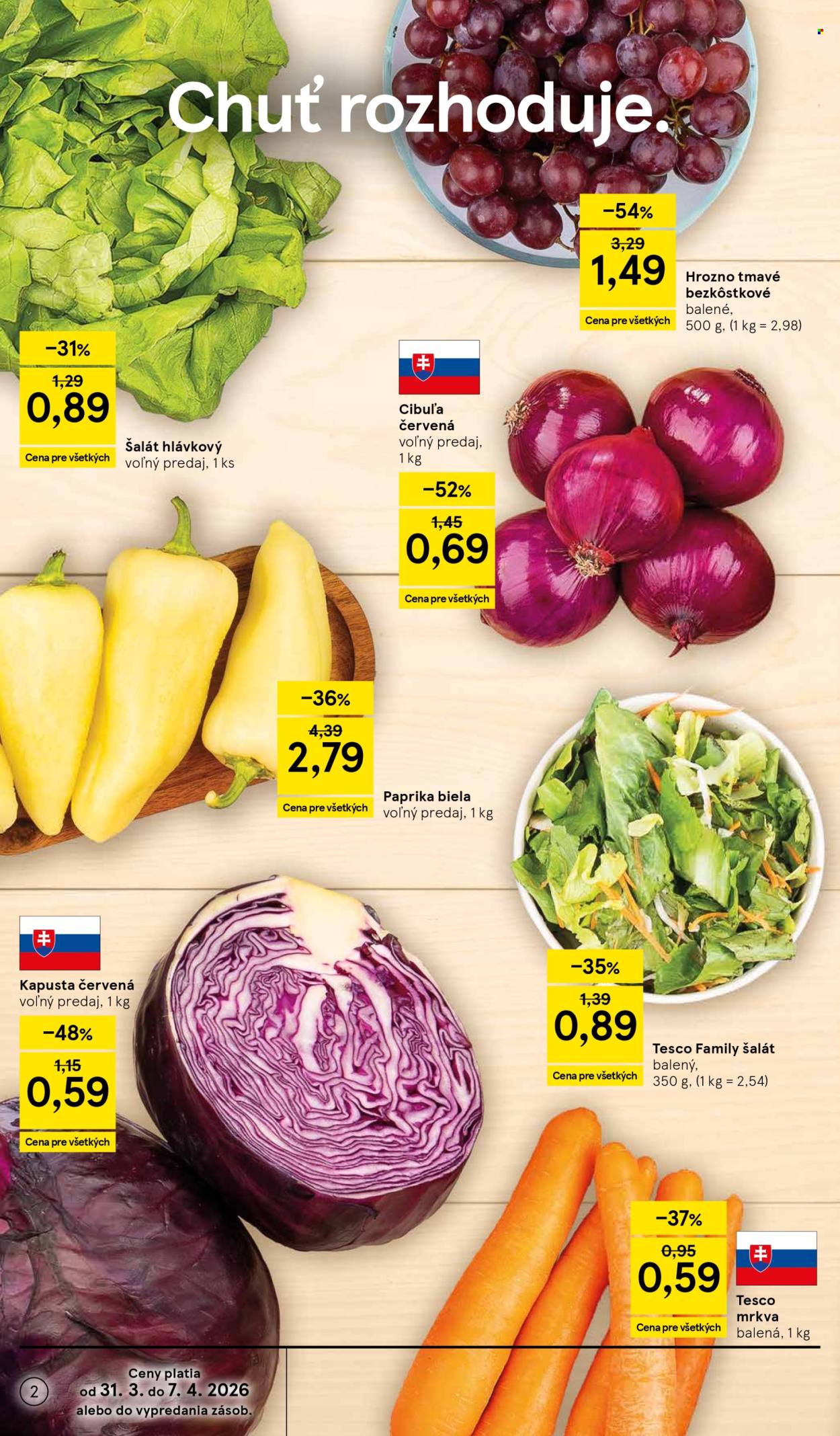 Leták TESCO supermarket - 31.3.2026 - 7.4.2026. Strana 2