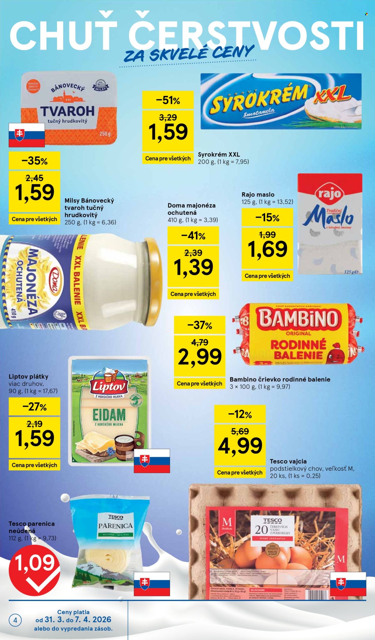 Leták TESCO supermarket - 31.3.2026 - 7.4.2026. Strana 4