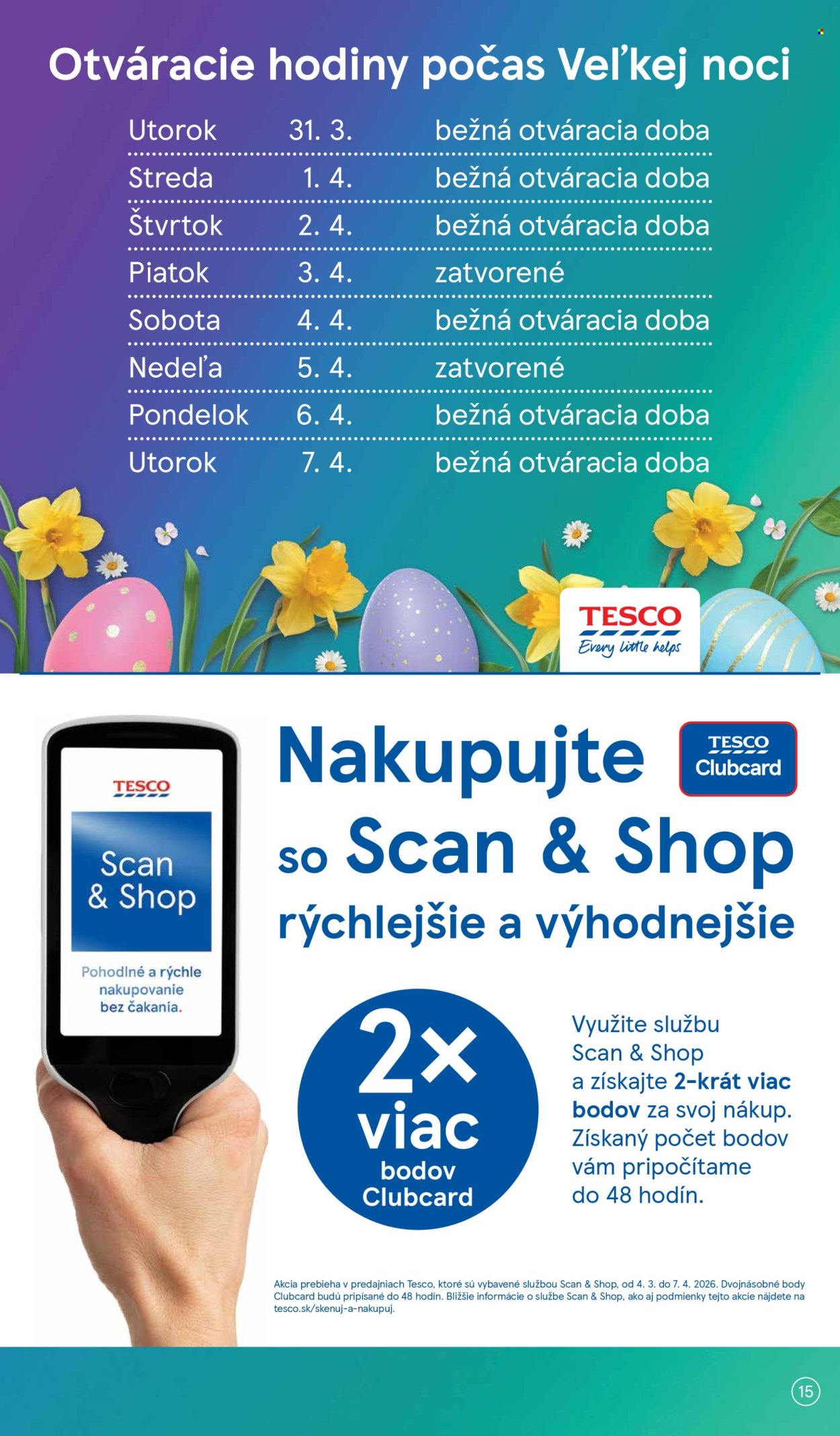 Leták TESCO supermarket - 31.3.2026 - 7.4.2026. Strana 15
