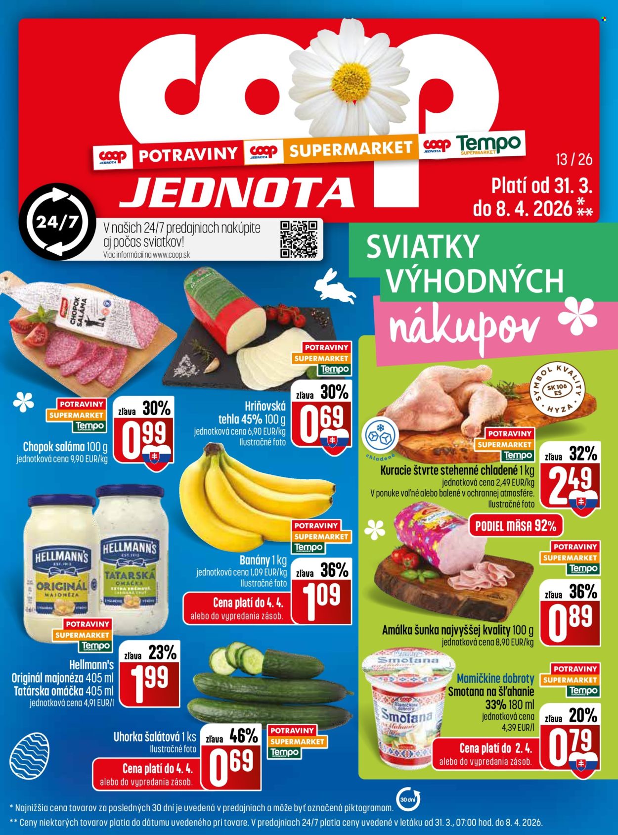 Leták COOP Jednota - 31.3.2026 - 8.4.2026. Strana 1