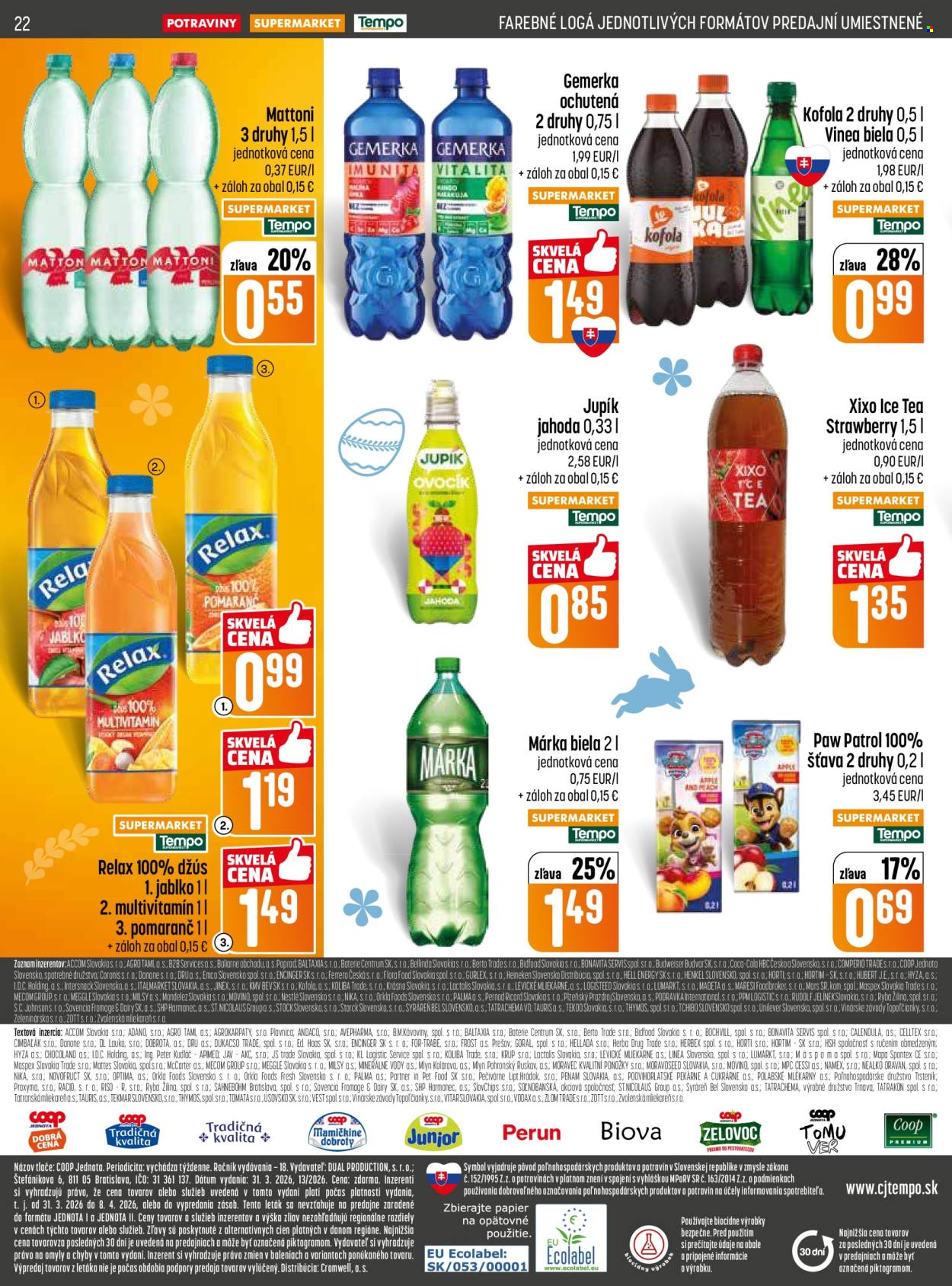 Leták COOP Jednota - 31.3.2026 - 8.4.2026. Strana 22