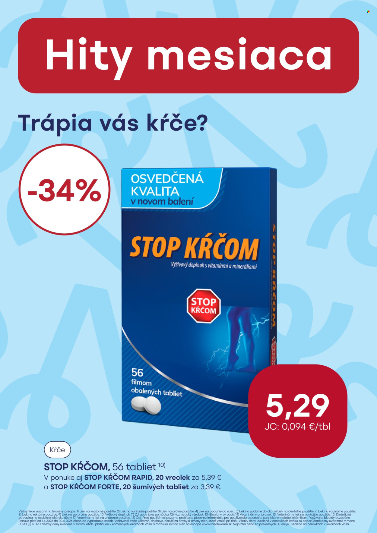 Leták Vaša lekáreň - 1.4.2026 - 30.4.2026. Strana 20