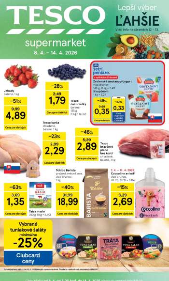 Leták TESCO supermarket - 8.4.2026 - 14.4.2026.