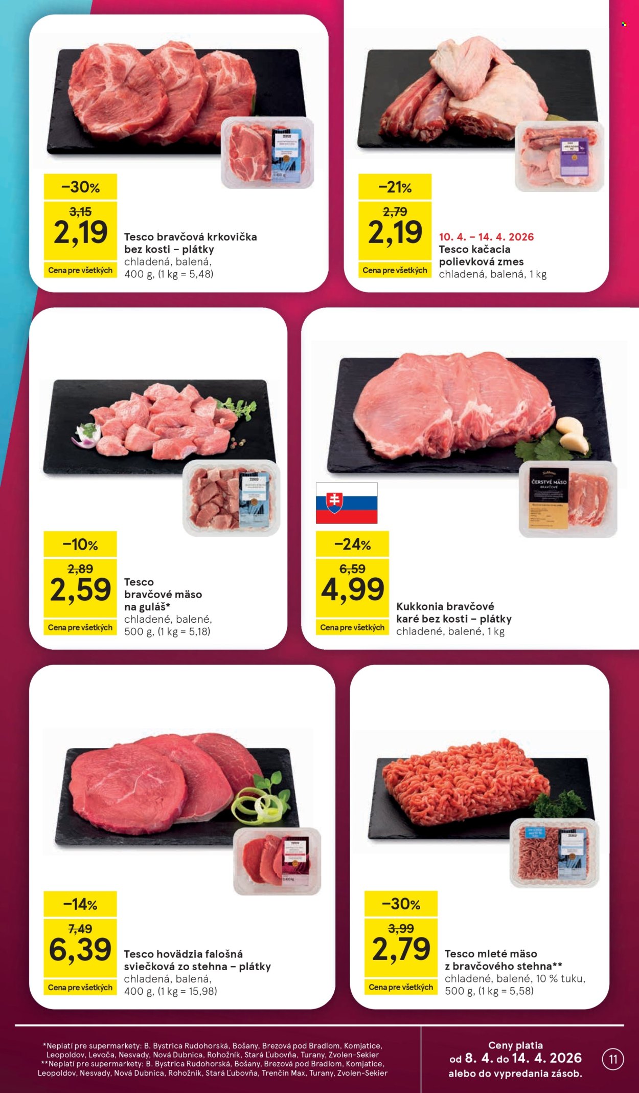Leták TESCO supermarket - 8.4.2026 - 14.4.2026. Strana 11