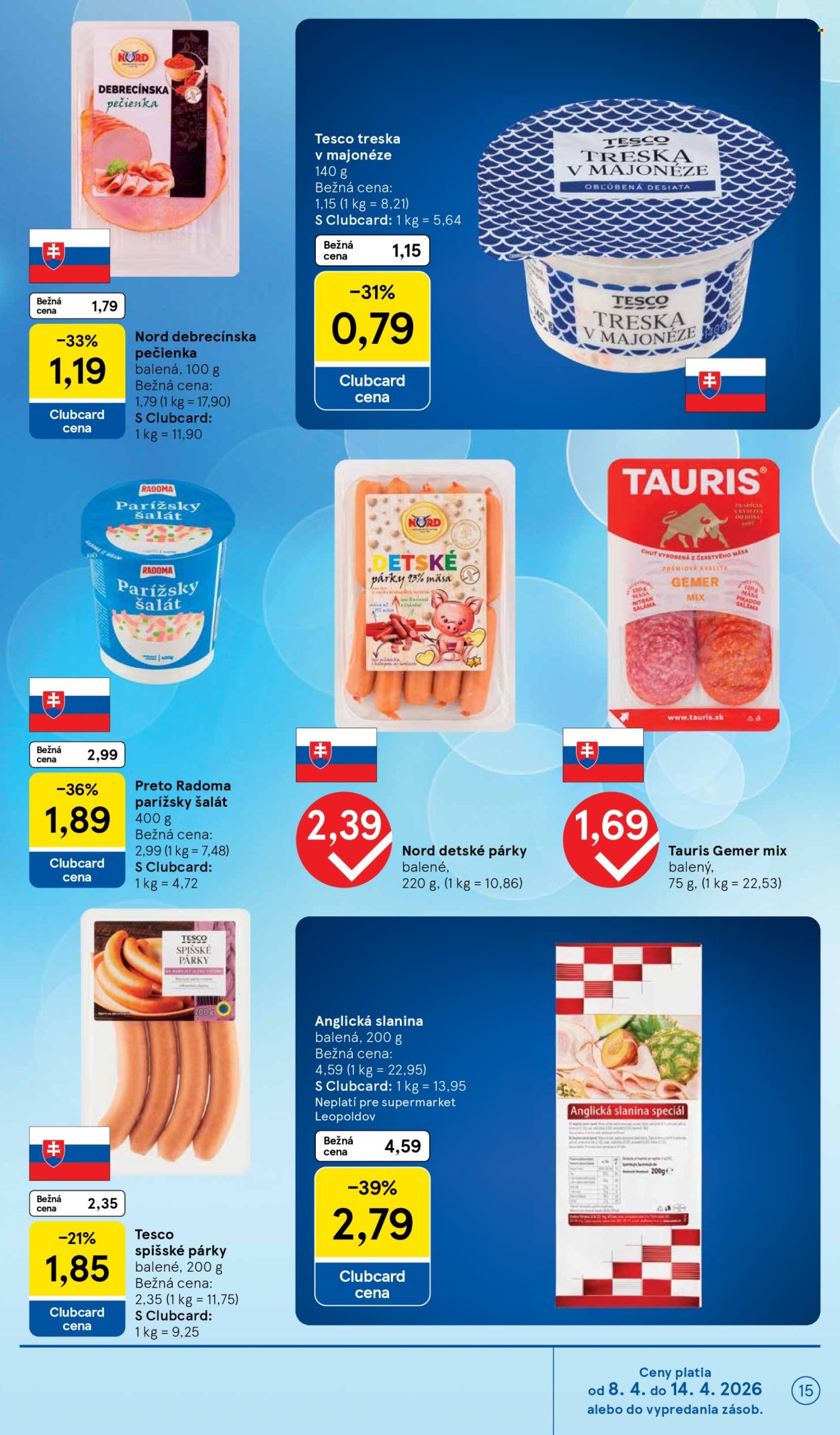 Leták TESCO supermarket - 8.4.2026 - 14.4.2026. Strana 15
