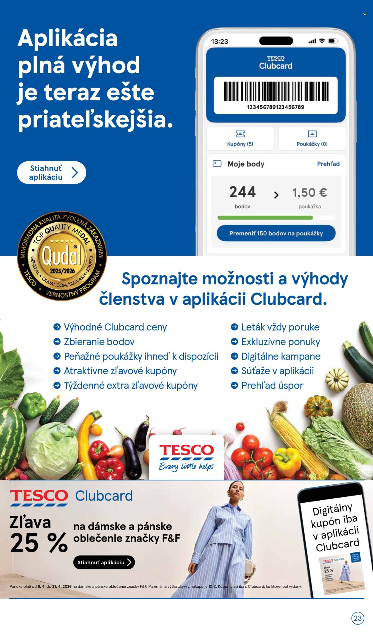 Leták TESCO supermarket - 8.4.2026 - 14.4.2026. Strana 23