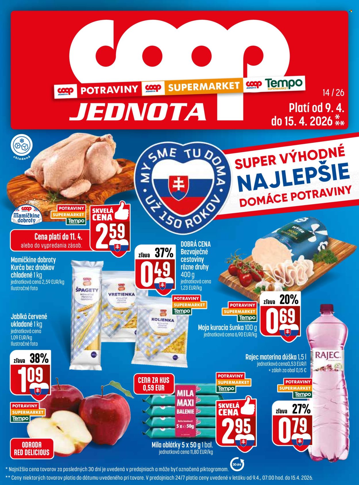 Leták COOP Jednota - 9.4.2026 - 15.4.2026. Strana 1