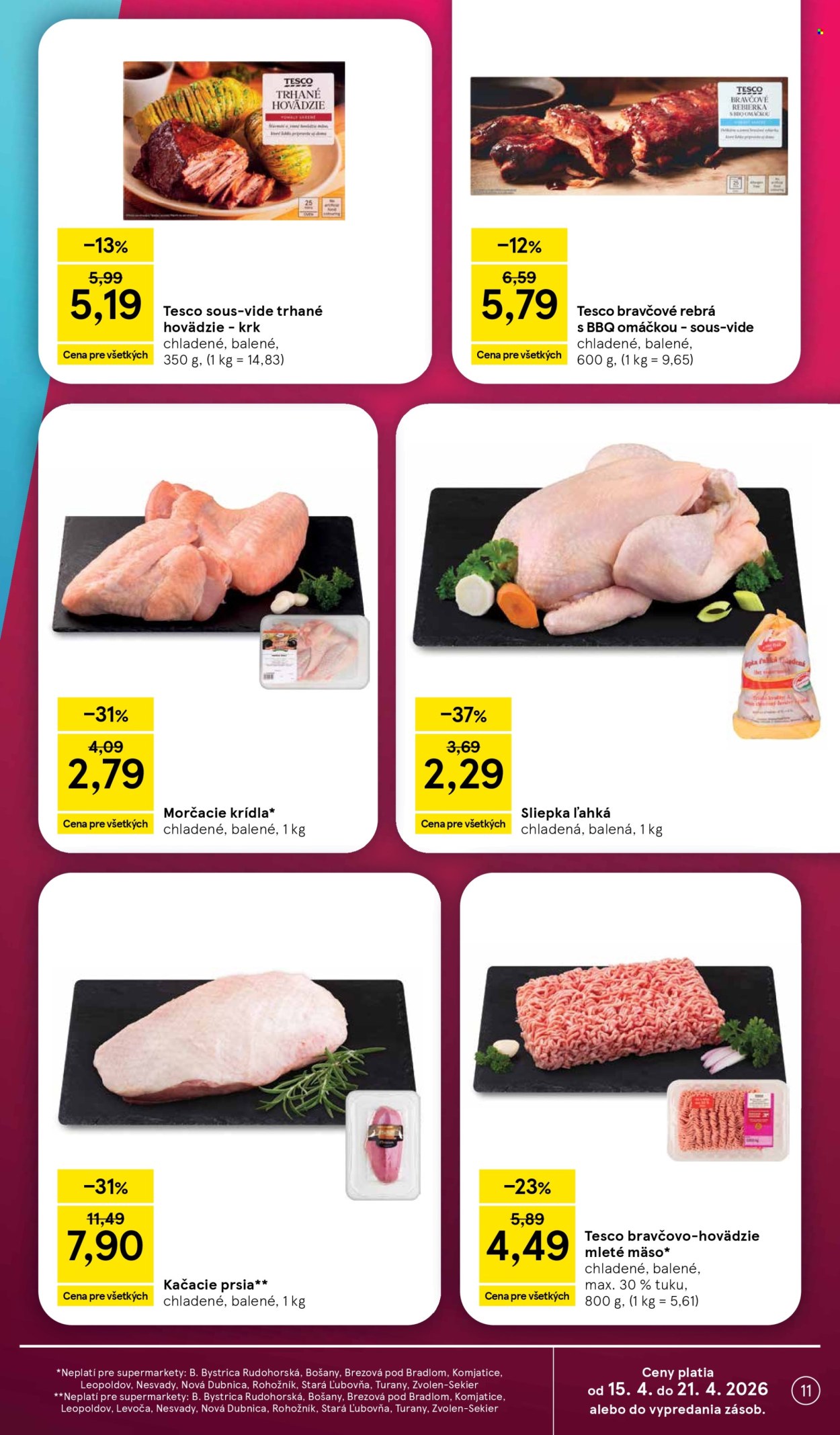 Leták TESCO supermarket - 15.4.2026 - 21.4.2026. Strana 11