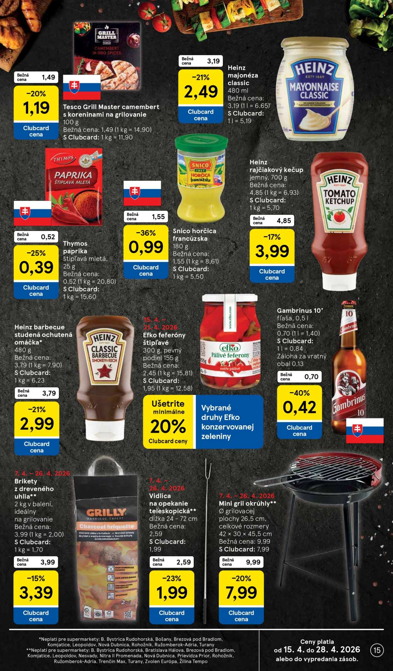 Leták TESCO supermarket - 15.4.2026 - 21.4.2026. Strana 15
