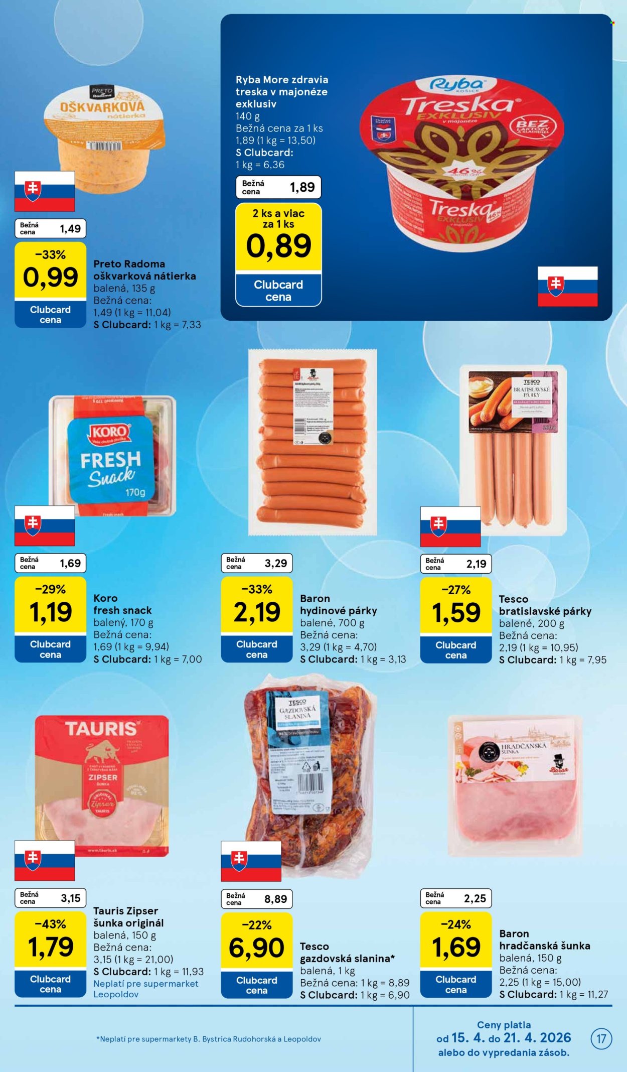 Leták TESCO supermarket - 15.4.2026 - 21.4.2026. Strana 17