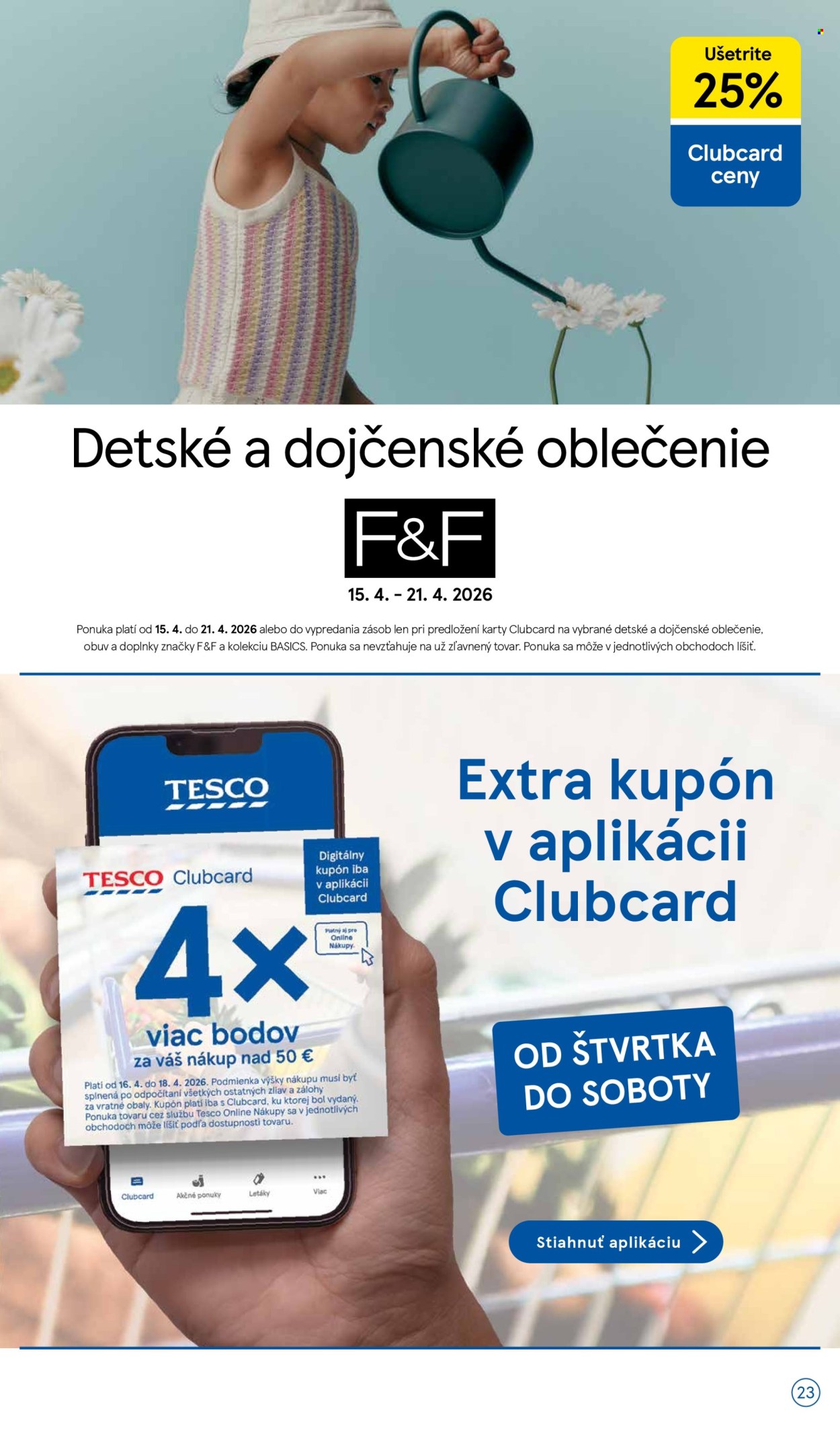 Leták TESCO supermarket - 15.4.2026 - 21.4.2026. Strana 23